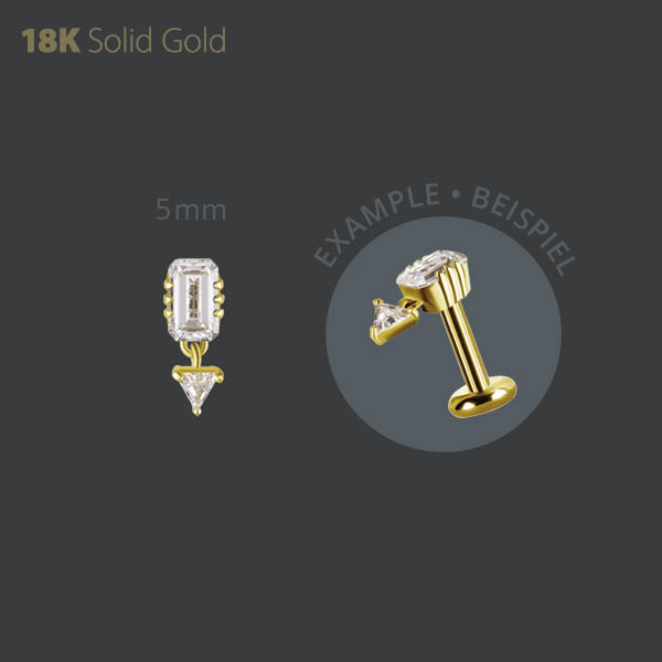 18K GOLD THREADLESS ATTACHMENT SET W. PREMIUM ZIRCONIA