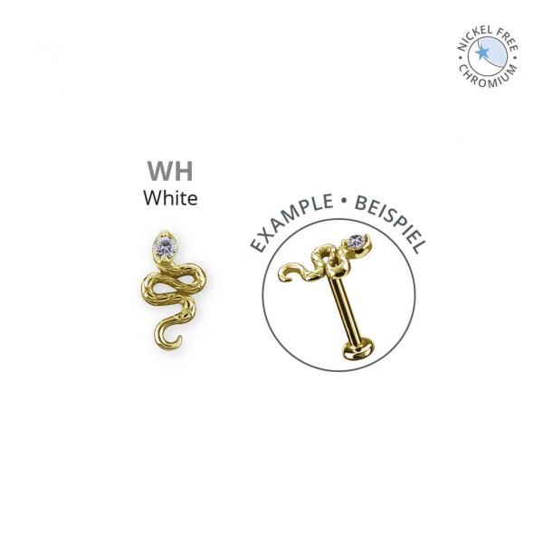 18K GOLD PVD CoCr NF THREADLESS SNAKE ATTACHMENT SET W. PREMIUM ZIRCONIA