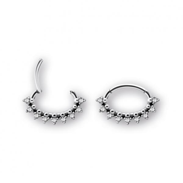SS316L SEPTUM/DAITH CLICKER SET W. PREMIUM ZIRCONIA