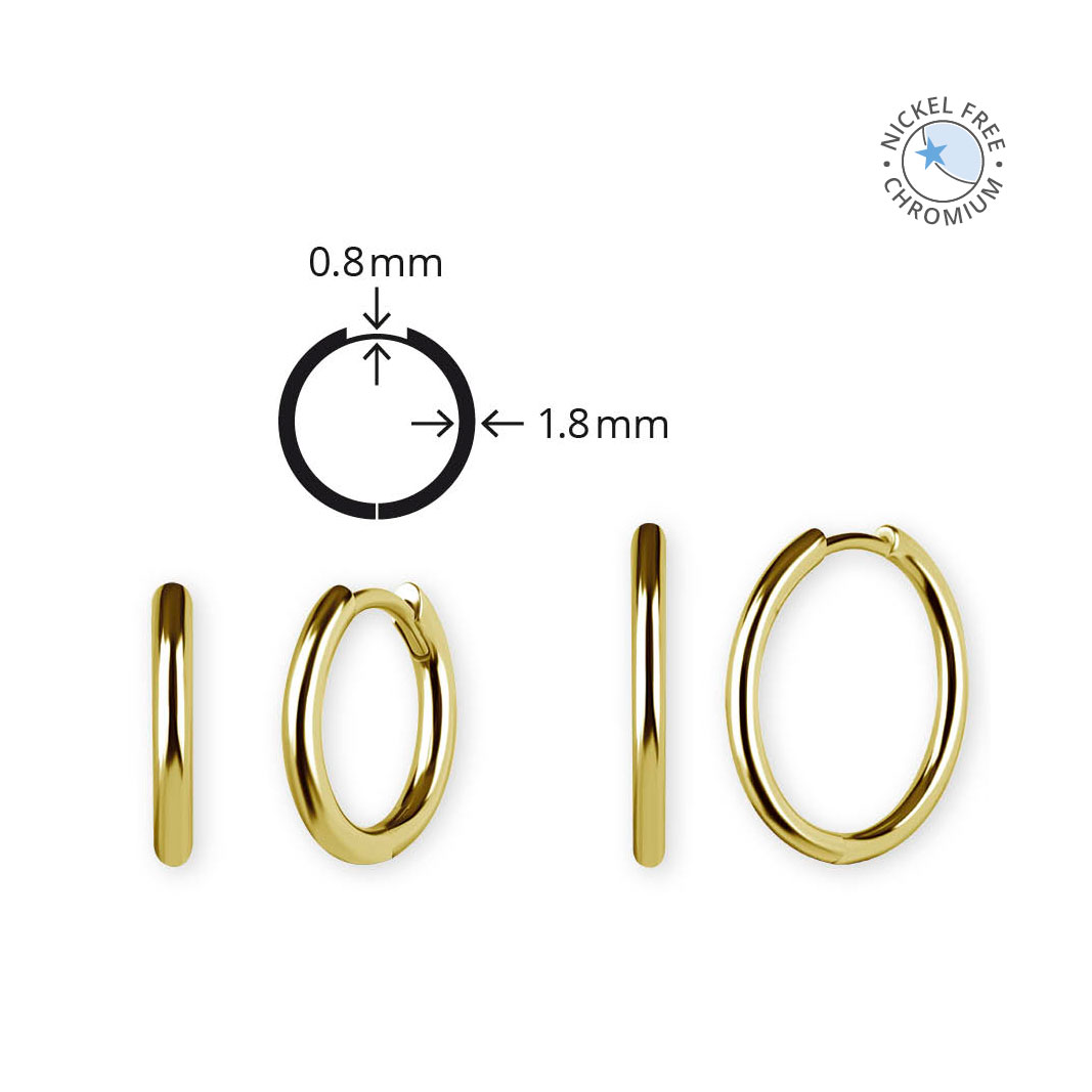 18K GOLD PVD CoCr NF HOOP EARRINGS