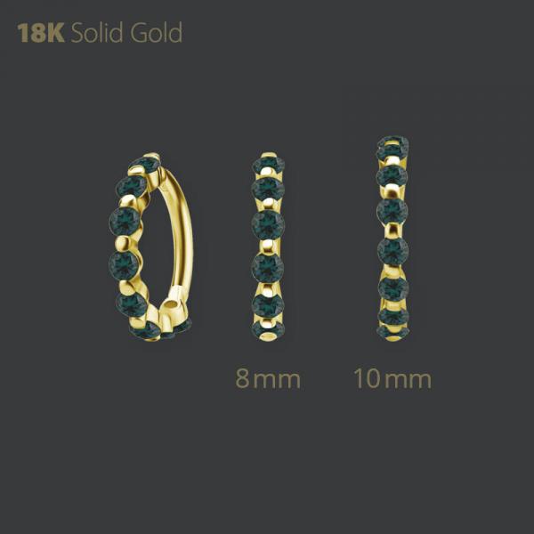 18K GOLD HINGED SEGMENT CLICKER SET W. PREMIUM NANO GEMS