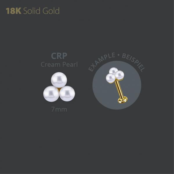 18K GOLD THREADLESS TRINITY MICRO ATTACHMENT WITH FRESH WATER PEARL