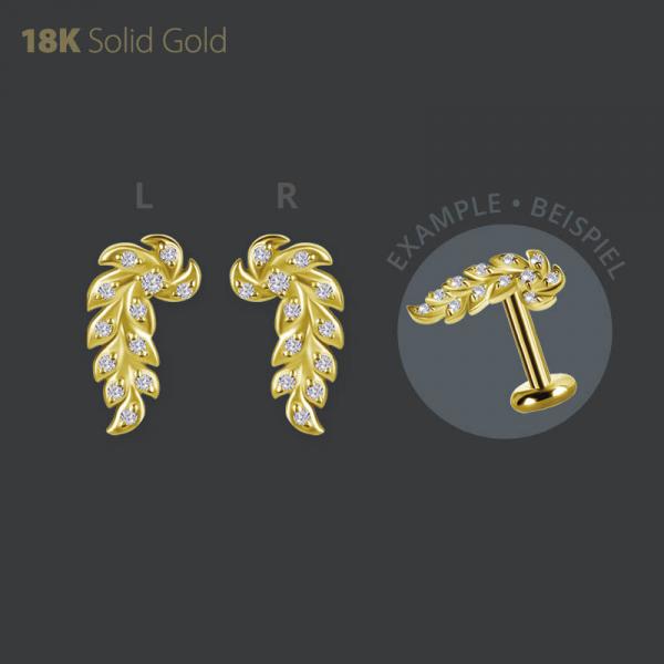 18K GOLD INTERNAL MICRO ATTACHMENT SET W. LAB CREATED DIAMOND