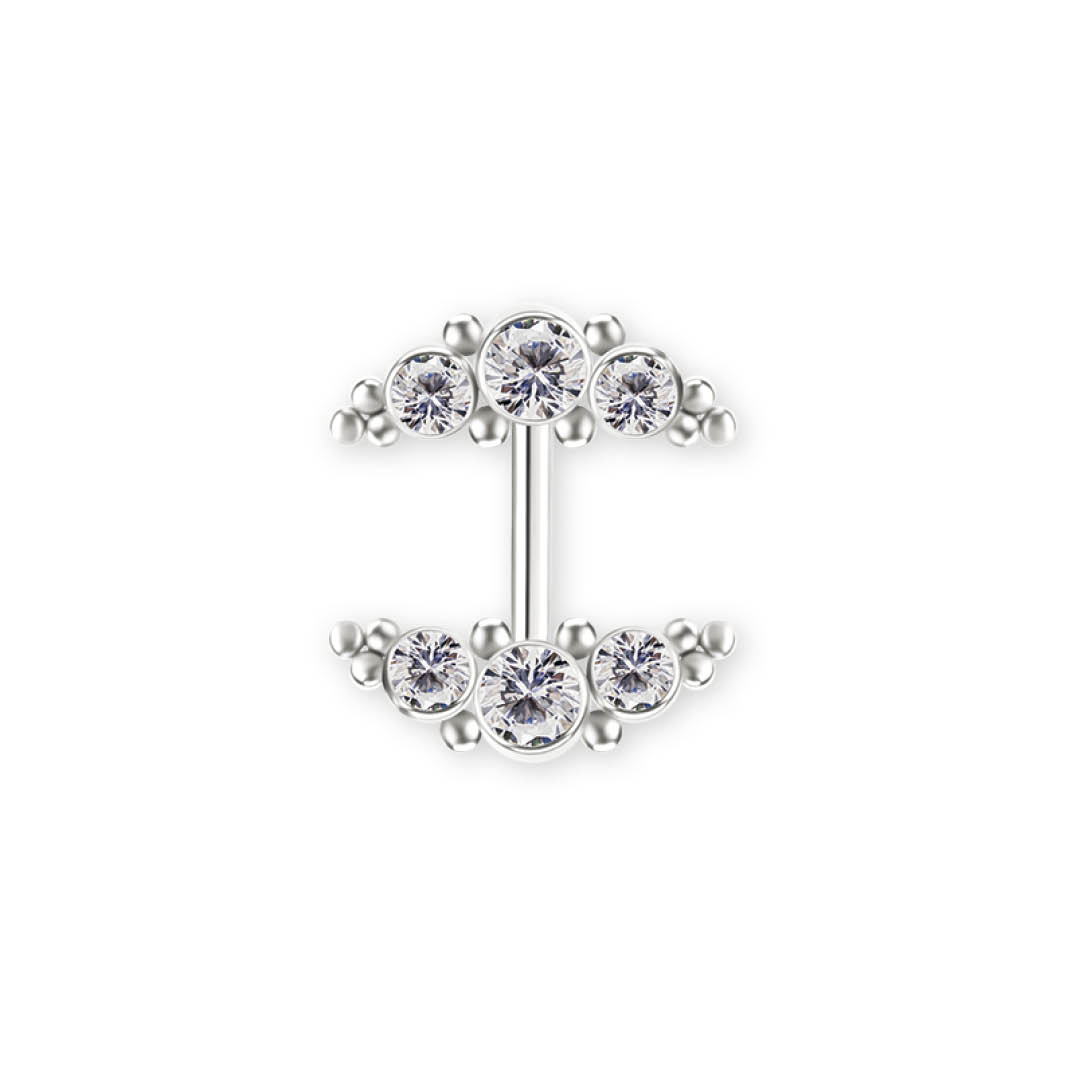 TITANIUM THREADLESS VERTICAL HELIX BARBELL SET W.PREMIUM ZIRCONIA