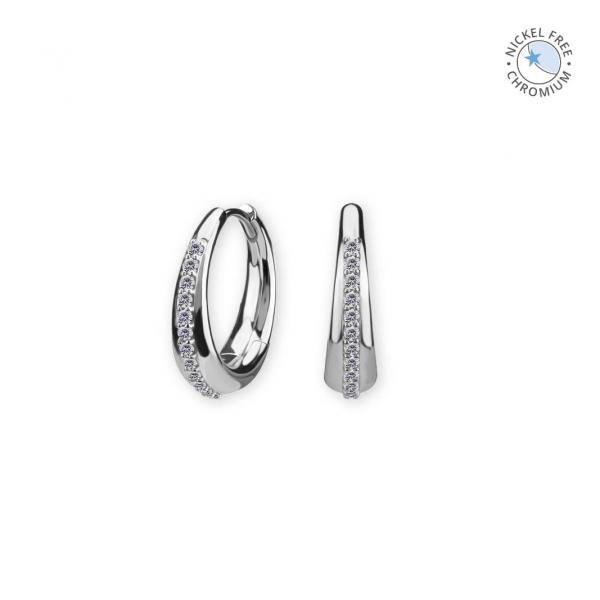CoCr NF HINGED EAR HOOPS SET W. PREMIUM ZIRCONIA