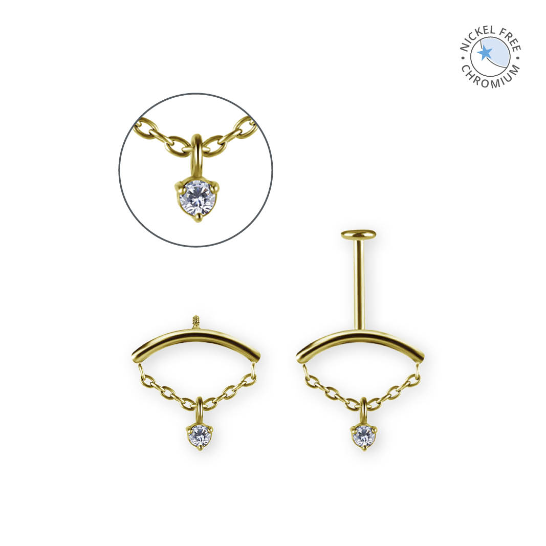 24K GOLD PVD TITANIUM INTERNAL MICRO ATTACHMENT FOR VERTICAL HELIX W. RD DANGLE