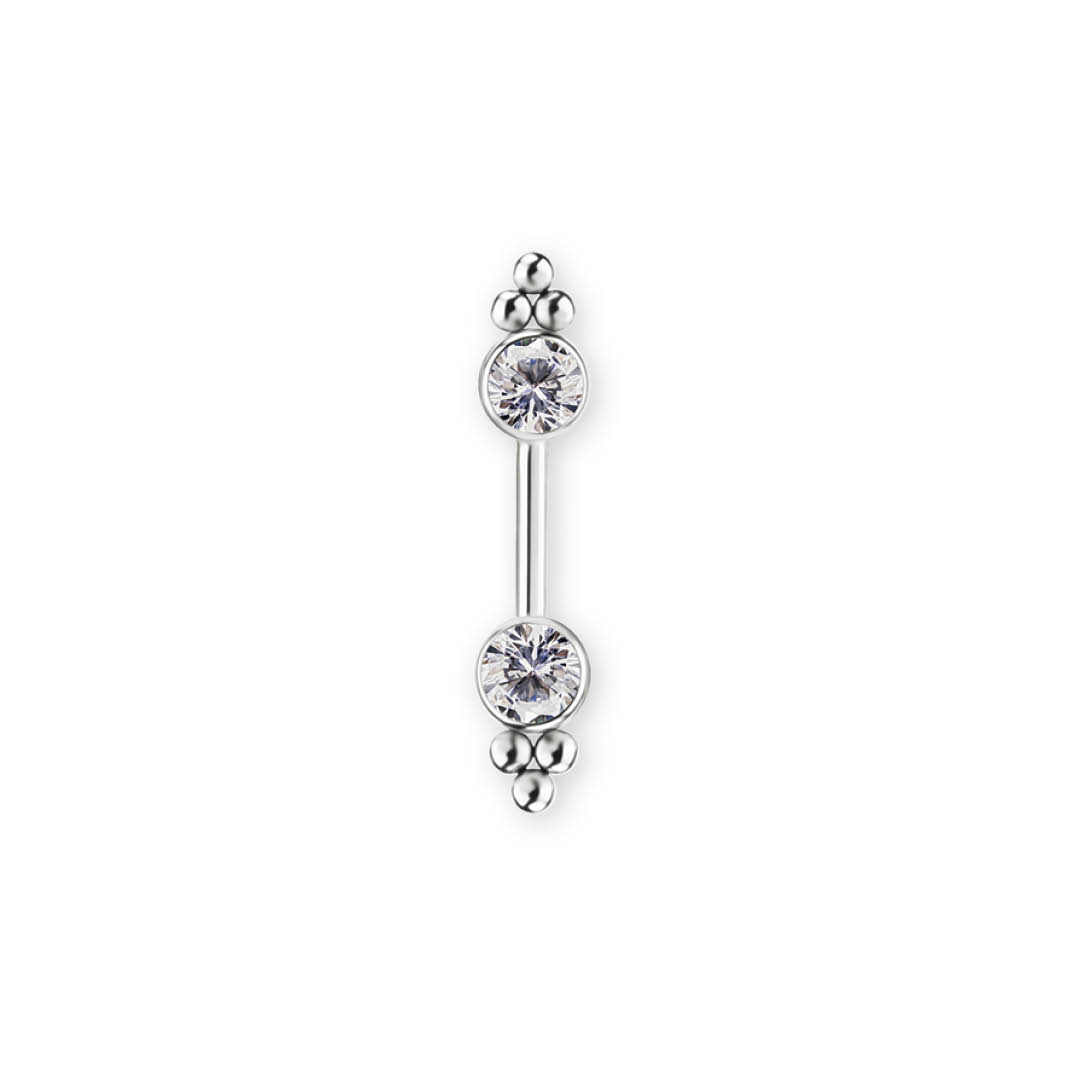 TITANIUM THREADLESS VERTICAL HELIX BARBELL SET W.PREMIUM ZIRCONIA