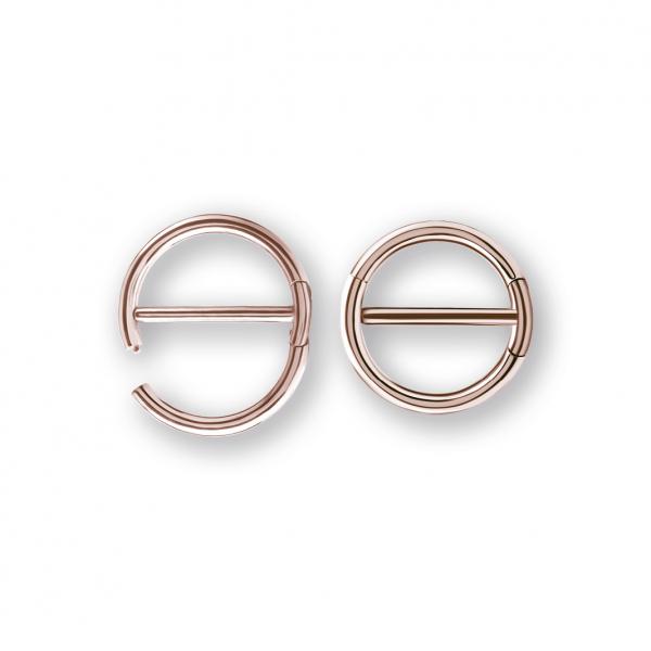 ROSE GOLD PVD SS316L DOUBLE CLICKER NIPPLE RING