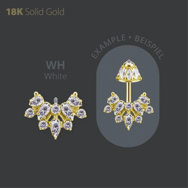 18K GOLD INTERNAL VERTICAL HELIX MICRO ATTACHMENT SET W. PREMIUM ZIRCONIA