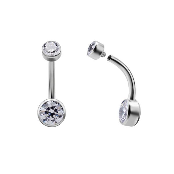 TITANIUM INTERNAL DISC BELLY BANANAS SET W. PREMIUM ZIRCONIA