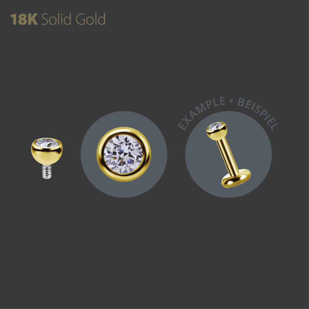 18K GOLD  INTERNAL BALL 2.5MM FOR MICRO PINS