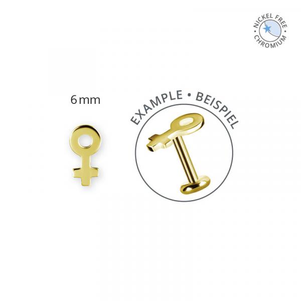18K GOLD PVD CoCr NF THREADLESS FEMALE SYMBOL ATTACHMENTS