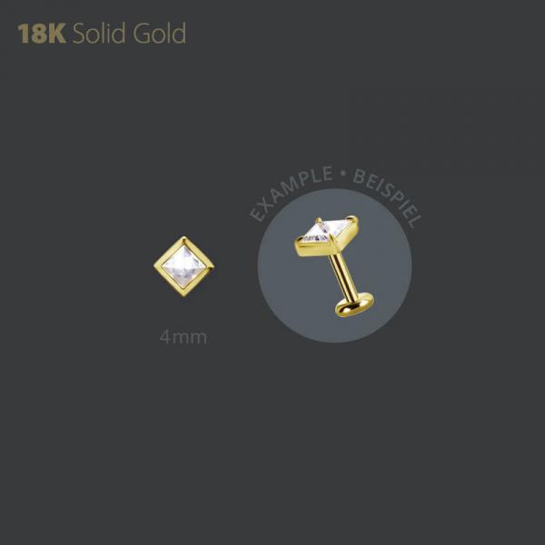 18K GOLD THREADLESS ATTACHMENT SET WITH PYRAMID PREMIUM ZIRCONIA