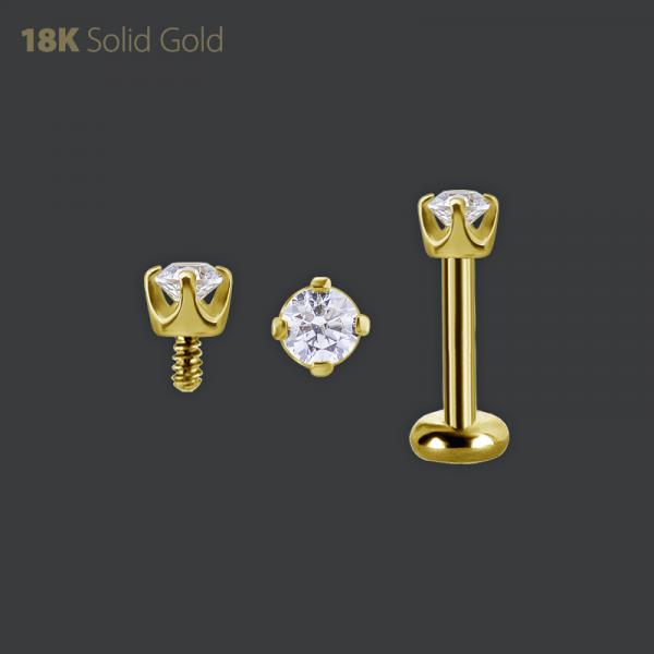 18K GOLD INTERNAL MICRO ATTACHMENT SET W. PREMIUM ZIRCONIA