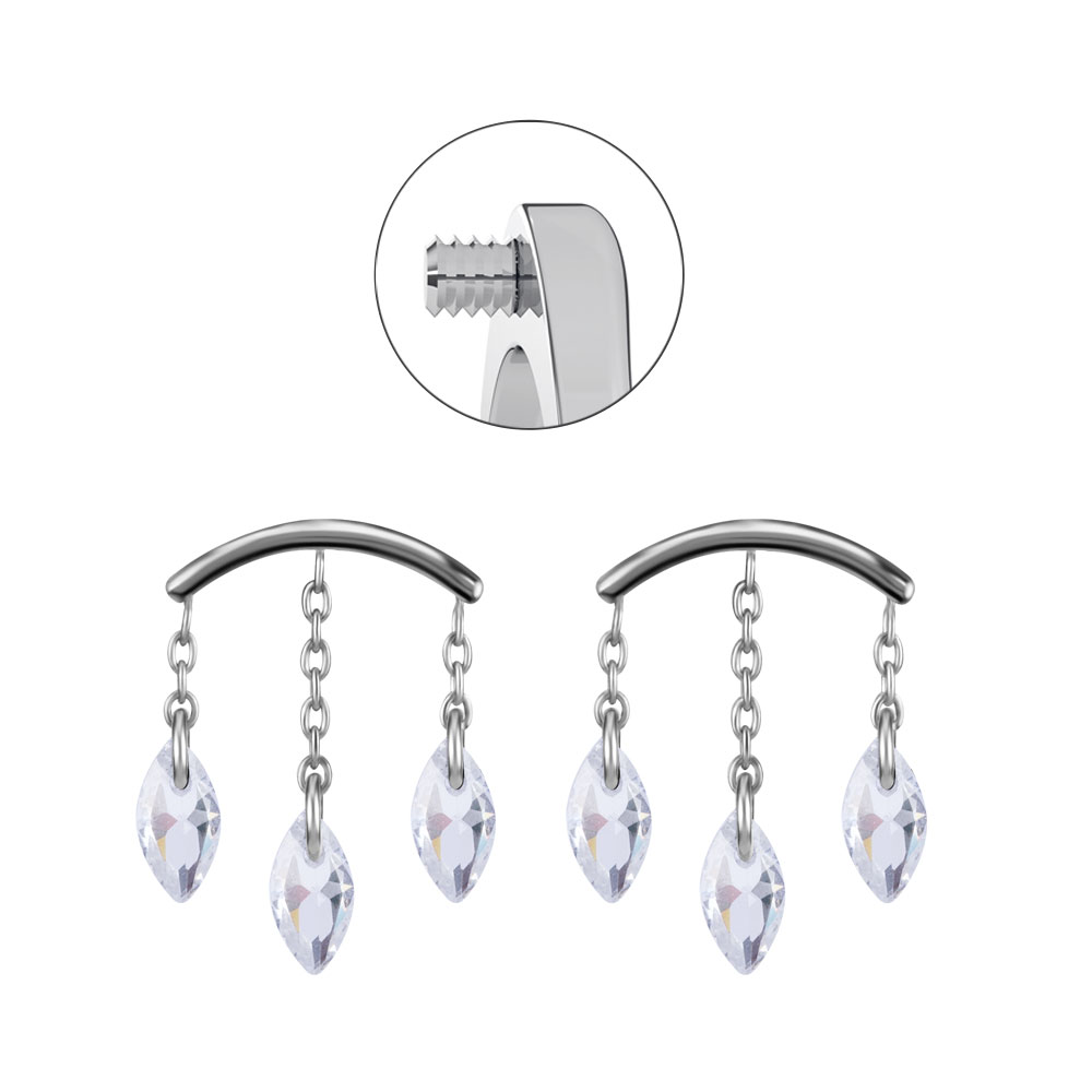 CoCr NF PVD TITANIUM INTERNAL ATTACHMENT FOR FLAT HELIX W. CUBIC ZIRCONIA