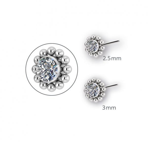 TITANIUM THREADLESS JEWELLED CLUSTERS ATTACHMEN SET W. PREMIUM ZIRCONIA