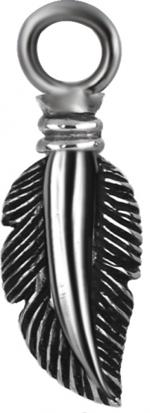 SS316L SMALL FEATHER CHARM FOR HINGE SEGMENT RING