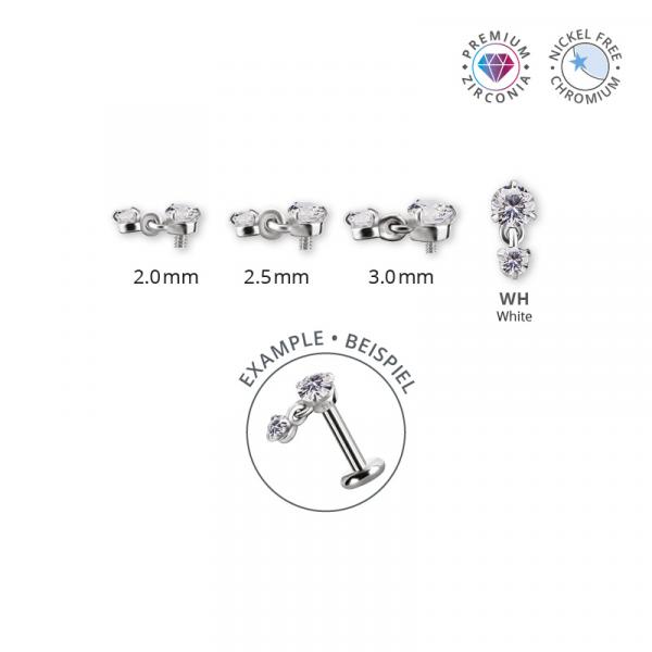 CoCr NF INTERNAL 3 PRONG MICRO ATTACHMENT W. DANGLE SET W. PREMIUM ZIRCONIA