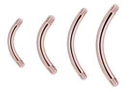 ROSE GOLD PVD TITANIUM BANANA PINS