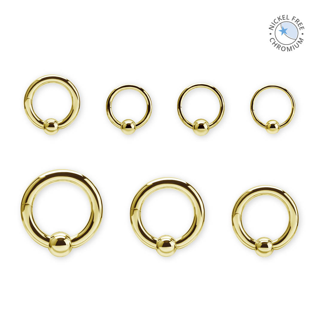 18K GOLD PVD CoCr NF HINGED BCR RINGS