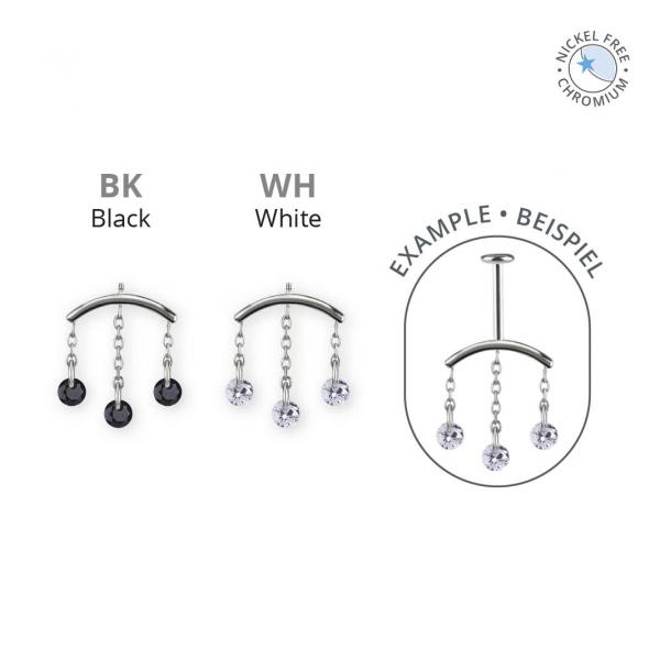 CoCr NF PVD TITANIUM INTERNAL MICRO ATTACHMENT FOR VERTICAL HELIX W. CUBIC ZIRCONIA