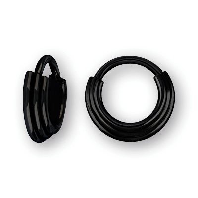 BLACK PVD SS316L HINGED RING (3 RINGS CONCAVE SHAPE)