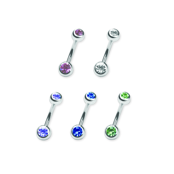 SS316L DOUBLE JEWELLED BABY BANANAS