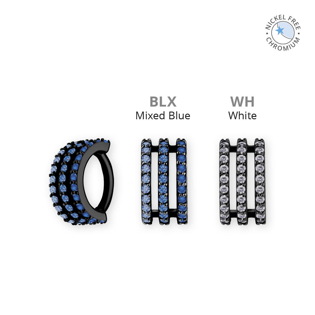 BLACK PVD CoCr NF ROOK OVAL CLICKERS SET W. PREMIUM ZIRCONIA
