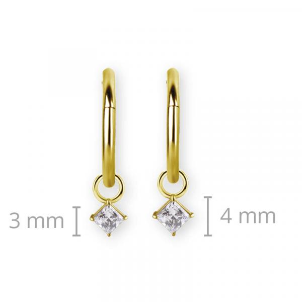 24K GOLD PVD SS316L CHARM FOR HINGED RING (SQUARE)