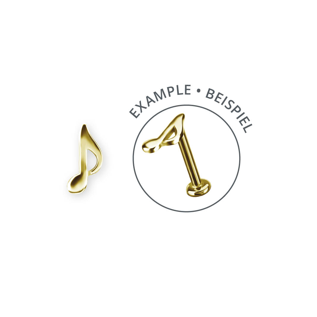 24K GOLD PVD SS316L THREADLESS EIGHTH NOTE ATTACHMENT