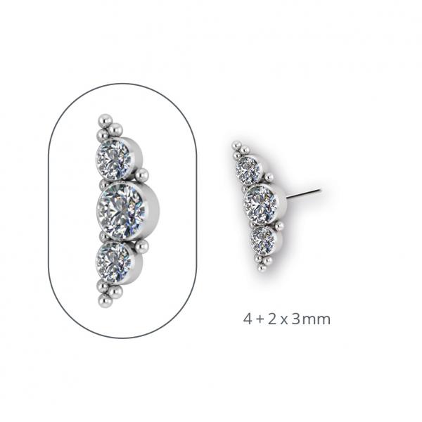 TITANIUM THREADLESS JEWELLED CLUSTERS ATTACHMEN SET W. PREMIUM ZIRCONIA
