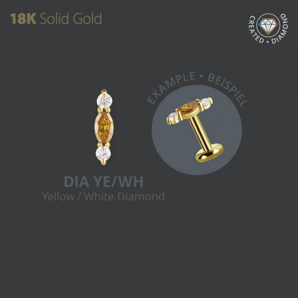 18K GOLD  MICRO ATTACHMENT SET W. LAB CREATED DIAMONDS
