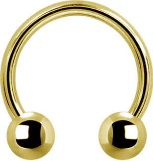 24K GOLD PVD TITANIUM CIRCULAR BARBELLS