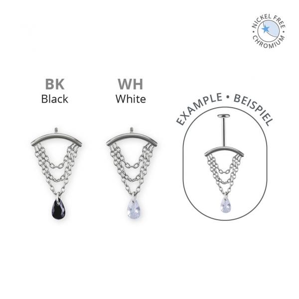 CoCr NF PVD TITANIUM INTERNAL MICRO ATTACHMENT FOR VERTICAL HELIX W. CUBIC ZIRCONIA