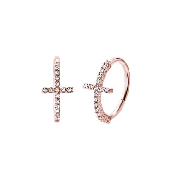 ROSE GOLD PVD SS316L CLICKER SET W.PREMIUM ZIRCONIA