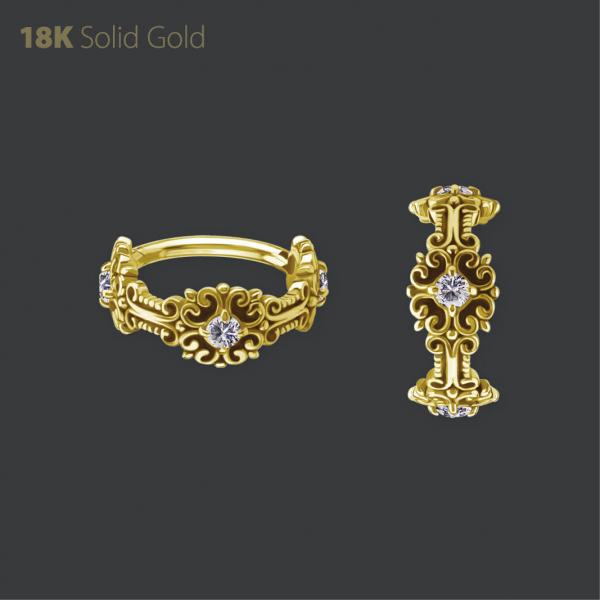 18K GOLD CLICKER SET W. PREMIUM ZIRCONIA