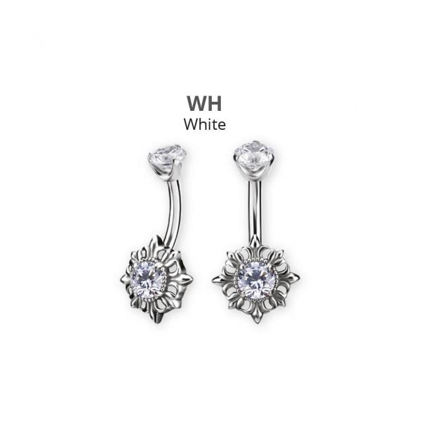 SS316L INTERNAL DOUBLE JEWELLED BELLY BANANAS SET W. PREMIUM ZIRCONIA