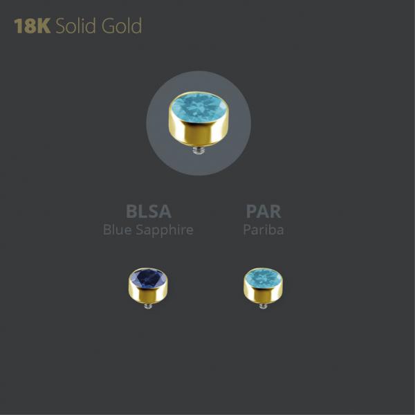 18K GOLD INTERNAL BEZEL MICRO ATTACHMENT SET W. LAB CREATED GEMSTONE