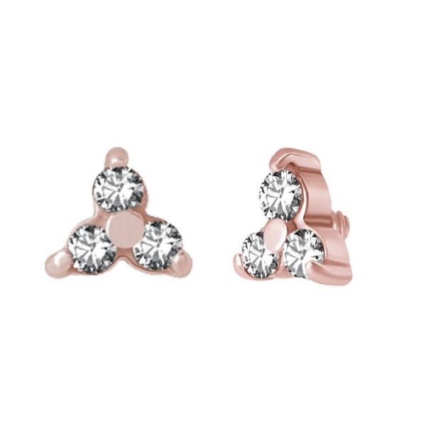 ROSE GOLD PVD SS316L MICRO ATTACHMENT (TRINITY) W. PREMIUM GEMS