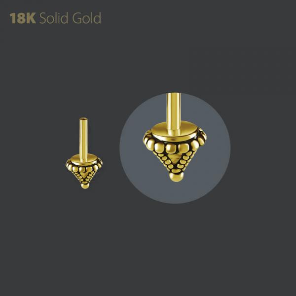 18K GOLD THREADLESS BARBEL FOR VERTICAL HELIX