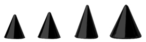 BLACK PVD TITANIUM CONES