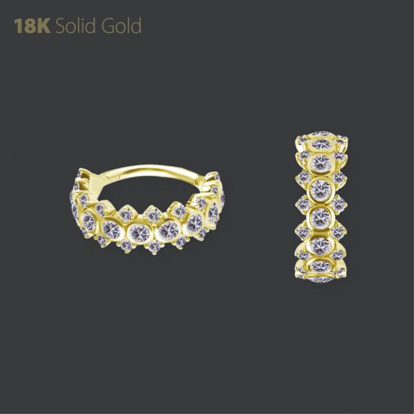 18K GOLD CLICKER SET W. PREMIUM ZIRCONIA