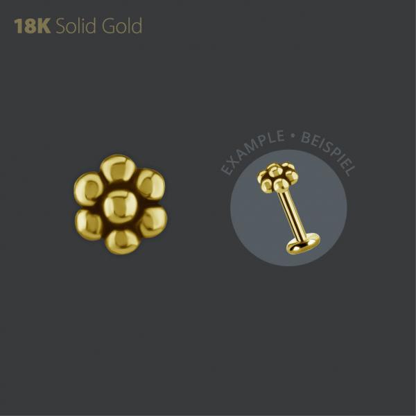 18K GOLD THREADLESS FLOWER  ATTACHMENT
