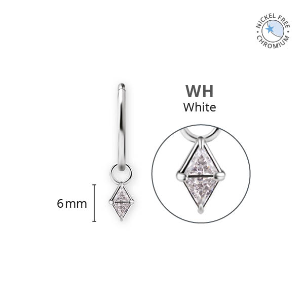 CoCr NF TRIANGLE CHARMS FOR HINGED SEGMENT RINGS SET W.PREMIUM ZIRCONIA