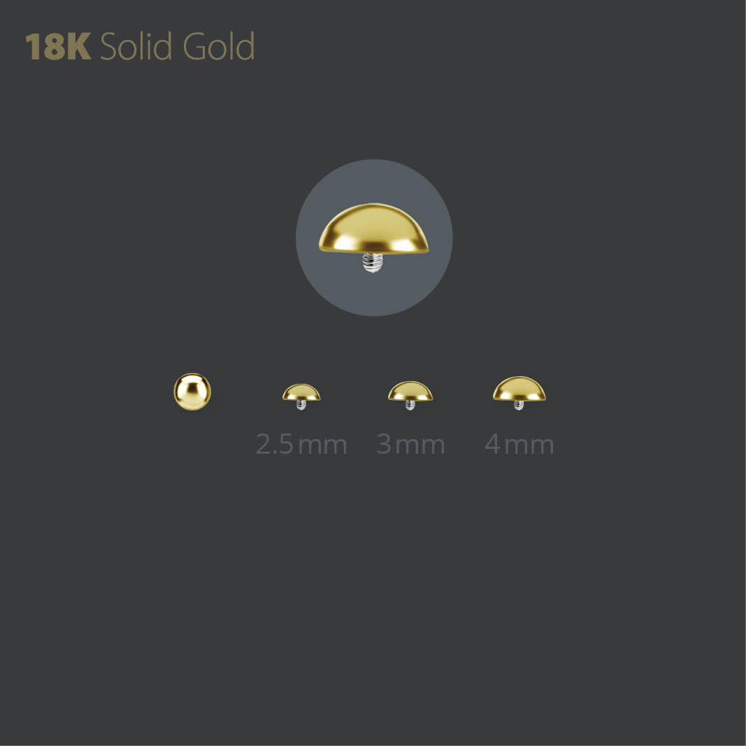 18K GOLD INTERNAL DOMED DISC MICRO ATTACHMENT