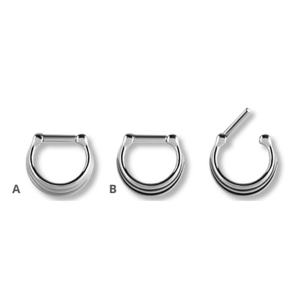 SS316L SEPTUM CLICKER  (3 RINGS CONCAVE SHAPE)
