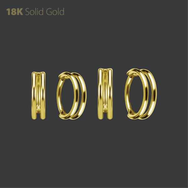 18K GOLD 2 ROW HINGED RING