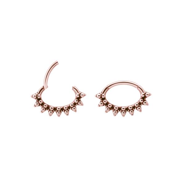 ROSE GOLD PVD SS316L SEPTUM AND DAITH CLICKER
