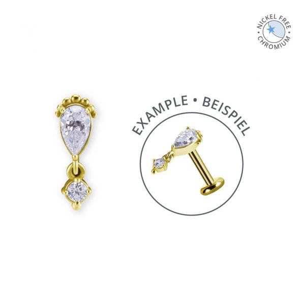 18K GOLD PVD CoCr NF THREADLESS ATTACHMENT SET W. PREMIUM ZIRCONIA