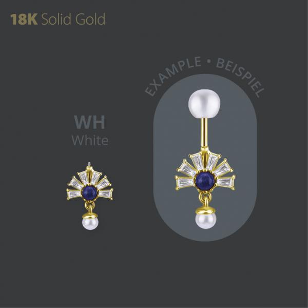 18K GOLD INTERNAL MICRO ATTACHMENT FOR VERTICAL HELIX SET W LAPIS LAZULI A.PREMIUM ZIRCONIA